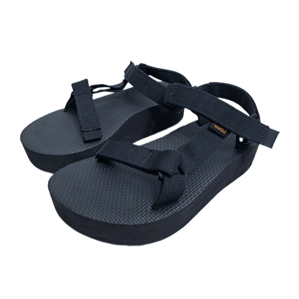 Teva Universal Flatform Sport Women's Size 8 Strappy Sandals Black Platform